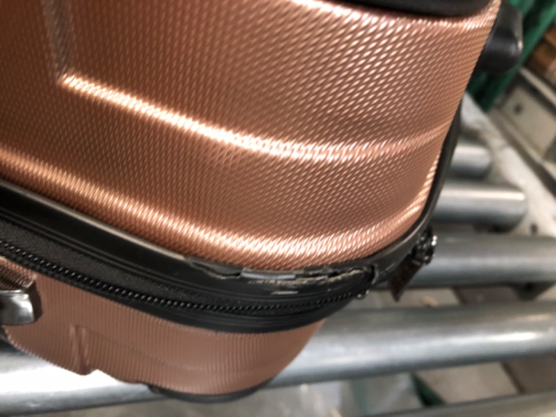 Photo 5 of [READ NOTES] Kenneth Cole REACTION Out Of Bounds Lightweight Durable Hardshell 4-Wheel Spinner Cabin Size Travel Suitcase, Rose Gold, 2-Piece Set (20" & 28") Rose Gold 2-Piece Set (20" & 28")