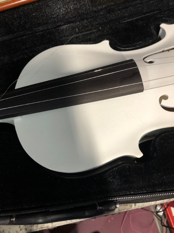 Photo 2 of [READ NOTES] Vangoa 4/4 Violin Adult Full Size Acoustic Violin Fiddle Beginner Set with Violin Case, Rosin, Shoulder Rest, Tuner, Strings, Violin Bow, Fingerboard Sticker, White 4/4 White