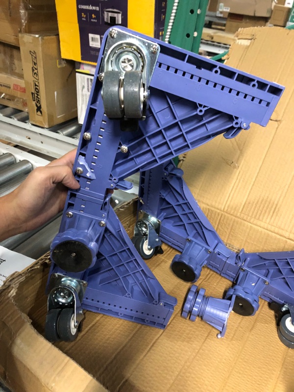 Photo 1 of [READ NOTES]**MAJOR DAMAGE**
Multi Purpose Dolly With 4 feet, Locking Swivel Wheels, Levels and Adjustable Base 