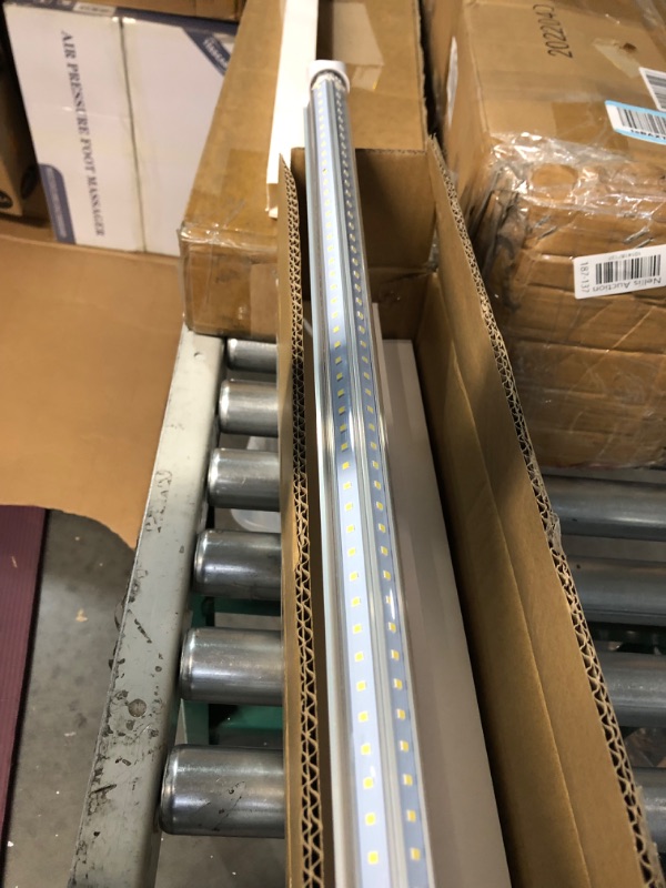 Photo 2 of CNSUNWAY 4FT LED Shop Light, 40W 5200LM 6500K Super Bright T8 LED Tube Light, V Shape, High Output, Linkable 4' LED Shop Lights for Garage, Workshop, Warehouse, Clear Cover, ETL Listed (6 Pack)