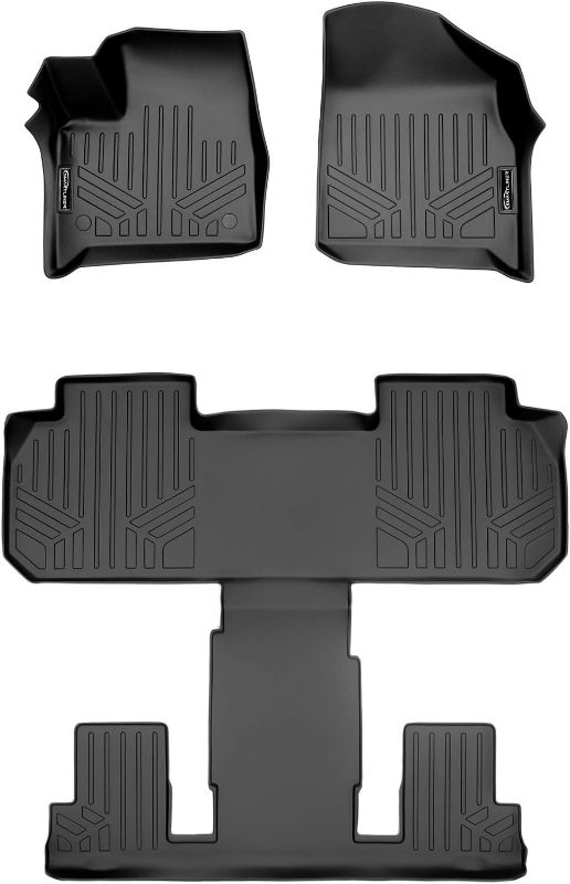 Photo 1 of (READ NOTES) SMARTLINER Custom Fit Floor Mats 3 Row Liner Set Black Compatible with 2018-2023 TUNDRA with 2nd Row Bucket Seats