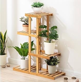 Photo 1 of ***read NOTES***Choclaif Plant Stand Indoor, Plant Shelf Bamboo Plant Stand for Outdoor Garden Living Room Balcony Patio Flower Stand Bamboo Shelf(4 Tier) 4-Tiers