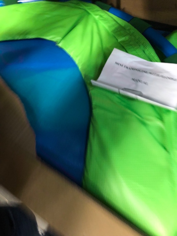 Photo 1 of ***USED***Blanketon Mini Indoor Trampoline for 2 Kids, 220 lbs, Blue Trampoline 46in-Green