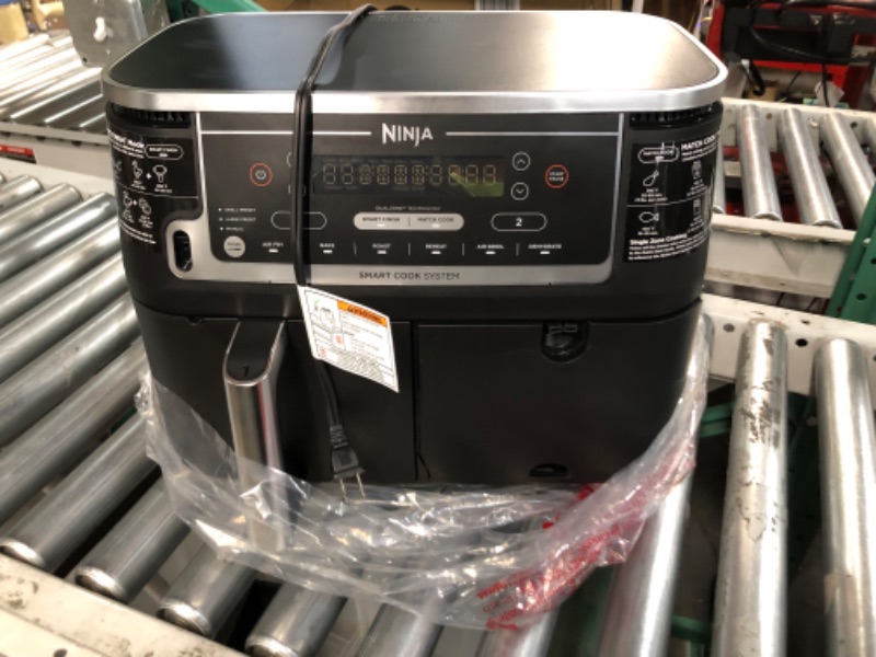 Photo 7 of ***DAMAGED READ NOTES****Ninja DZ550 Foodi 10 Quart 6-in-1 DualZone Smart XL Air Fryer with 2 Independent Baskets, Smart Cook Thermometer for Perfect Doneness, Match Cook & Smart Finish to Roast, Dehydrate & More, Grey