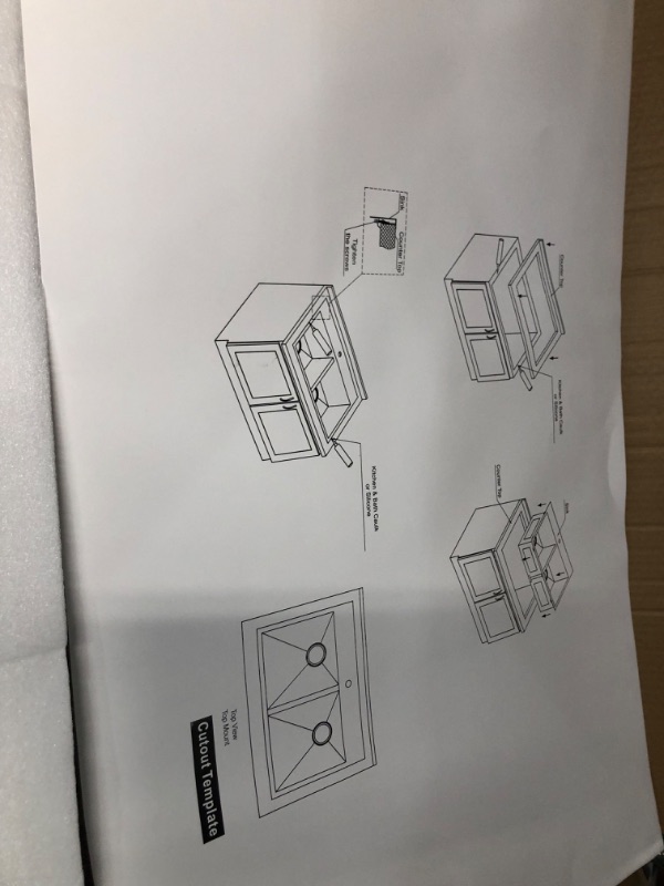 Photo 3 of ***USED***33 Drop in Kitchen Sink - GhomeG 33x22 inch Workstation Topmount Kitchen Sink 16 Gauge Stainless Steel Single Bowl Overmount Kitchen Sink Countertop Sink Basin With R10 Round Corners 33"x22"x9" Stainless Steel-Workstation