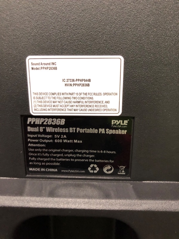 Photo 3 of **PARTS ONLY DOES NOT CONNECT TO BLUETOOTH**
Pyle Bluetooth PA Speaker System 
