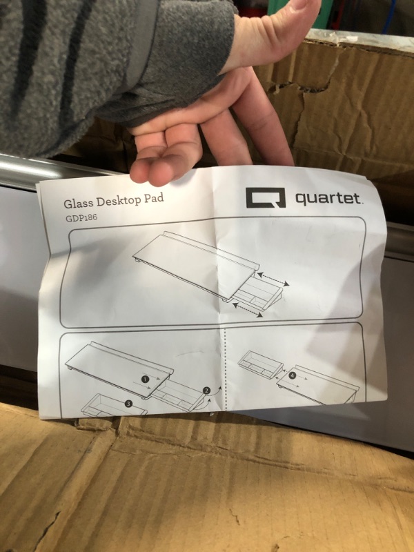 Photo 3 of Quartet Glass Desktop Computer Pad, 18" x 6", Whiteboard, Dry Erase Surface, White Surface (GDP186) White Pad