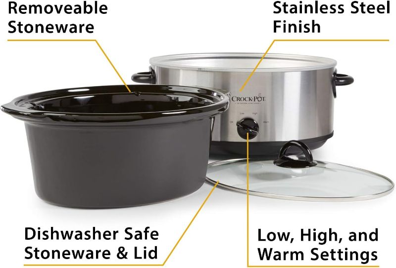 Photo 5 of (READ NOTES) Crock-Pot 7-Quart Oval Manual Slow Cooker | Stainless Steel (PARTS ONLY)