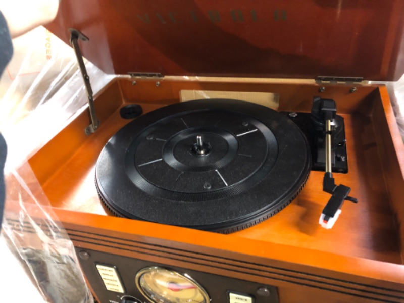 Photo 2 of Victrola Navigator 8-in-1 Classic Bluetooth Record Player, Mahogany