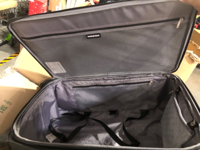 Photo 4 of **MISSING FRONT ZIPPER**
SwissGear Sion Softside Expandable Roller Luggage, Dark Grey, Checked-Large 29-Inch 