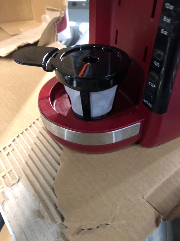 Photo 3 of **NONREFUNDABLE**FOR PARTS OR REPAIR**SEE NOTES**
Mixpresso Single Serve 2 in 1 Coffee Brewer K-Cup Pods Compatible  5 Brew Size and Adjustable Drip Tray (Red)