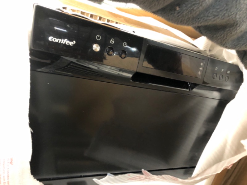 Photo 3 of ***USED - POWERS ON - UNABLE TO TEST FURTHER***
COMFEE’ Countertop Dishwasher, Energy Star Portable Dishwasher, 6 Place Settings & 8 Washing Programs, Black