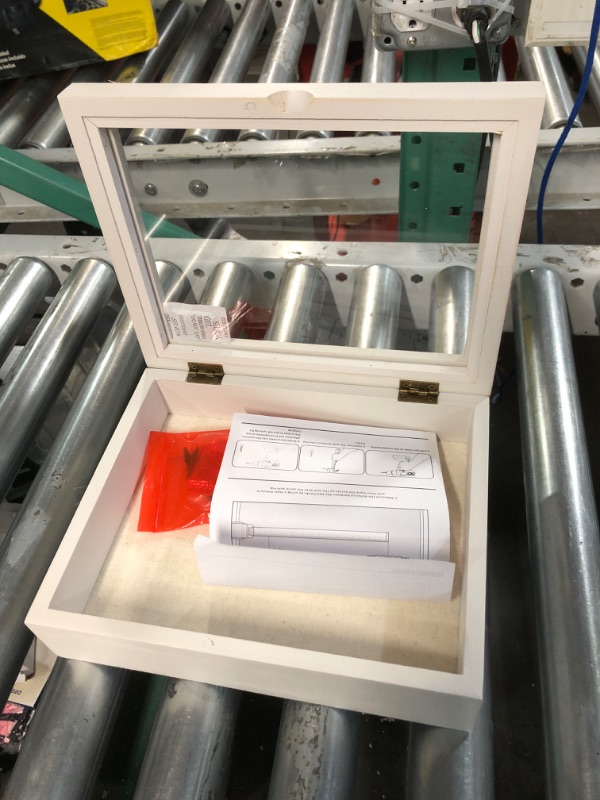 Photo 1 of SZQINJI 8x10 Shadow Box Frame White Memory Box Small Shadow Box Display Case with Front Opening Magnetic Door for Keepsakes Memorabilia Bouquet Baby Wedding Graduation Rustic White Rustic White 8x10