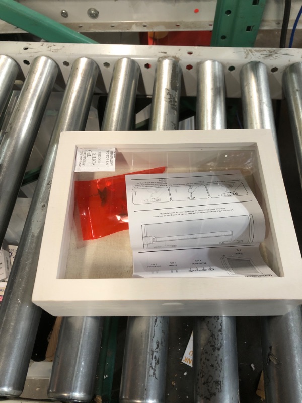 Photo 1 of SZQINJI 8x10 Shadow Box Frame White Memory Box Small Shadow Box Display Case with Front Opening Magnetic Door for Keepsakes Memorabilia Bouquet Baby Wedding Graduation Rustic White Rustic White 8x10