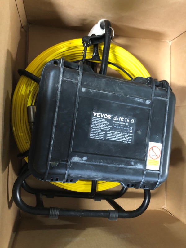 Photo 2 of **USED** VEVOR Sewer Camera with 512Hz Locator,300 ft/91.5 m, 9" Pipeline Inspection Camera w/DVR Function, IP68 Camera w/12 Adjustable LEDs, A 16 GB SD Card for Sewer Line, Home, Duct Drain Pipe Plumbing 9" with 512hz locator 300FT/91.5M Cable