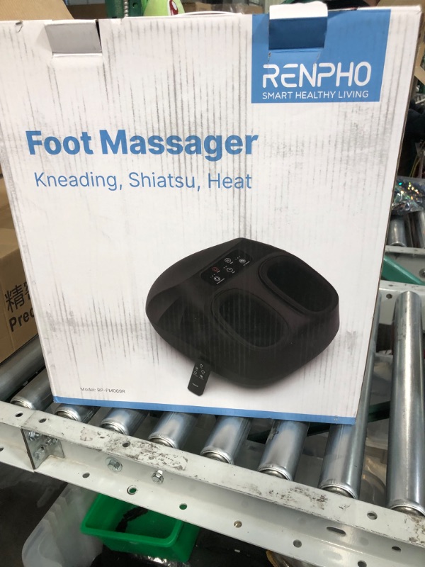 Photo 2 of RENPHO Foot Massager Machine with Heat, Electric Shiatsu Foot Massager with Remote Control, Deep Kneading, Relieve Plantar Fasciitis and Tired Muscles, Fits Men Feet Size Up to 14, Home and Office Use White-remote