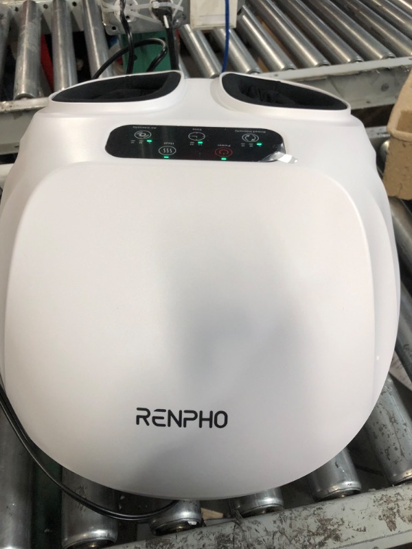 Photo 3 of RENPHO Foot Massager Machine with Heat, Electric Shiatsu Foot Massager with Remote Control, Deep Kneading, Relieve Plantar Fasciitis and Tired Muscles, Fits Men Feet Size Up to 14, Home and Office Use White-remote