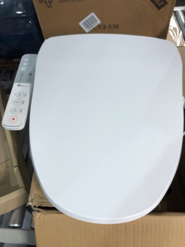 Photo 2 of ***POWERS ON - UNABLE TO TEST FURTHER***
Bio Bidet by Bemis Slim One Bidet Toilet Seat, Round, White Round Side Control Panel