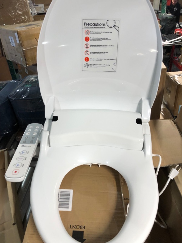 Photo 4 of ***POWERS ON - UNABLE TO TEST FURTHER***
Bio Bidet by Bemis Slim One Bidet Toilet Seat, Round, White Round Side Control Panel