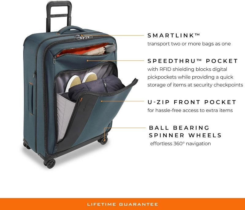 Photo 4 of (READ NOTES) Briggs & Riley ZDX Luggage, Ocean, Checked-Large 29 Inch Checked-Large 29 Inch Ocean