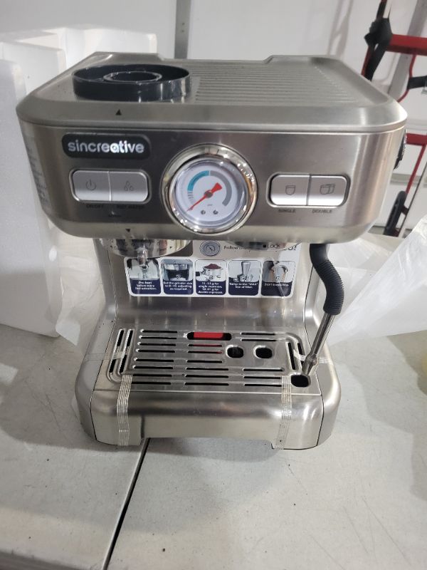 Photo 5 of **USED/DIRTY**
Espresso Machine with Grinder and Milk Frothier, 20 Bar Semi-Automatic Espresso Coffee Machine