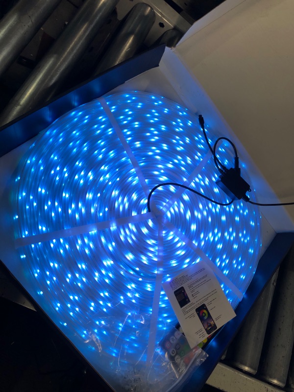 Photo 1 of 200ft Outdoor LED Strip Lights Waterproof 1 Roll,IP68 Outside Led Light Strips Waterproof with App and Remote,Music Sync RGB Exterior Led Rope Lights with Self Adhesive Back for Deck,Balcony,Pool

