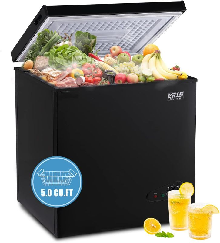 Photo 1 of Kazigak Compact Refrigerator Double Door Mini Fridge with Freezer, 3.5 CU FT, Black