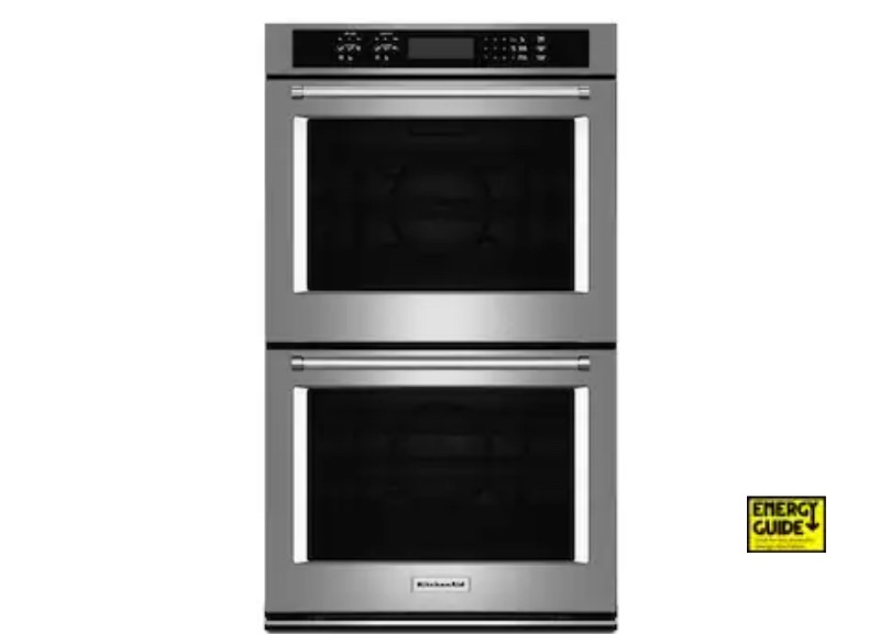 Photo 1 of KitchenAid 30-in Double Electric Wall Oven Single-fan European Element Self-cleaning 