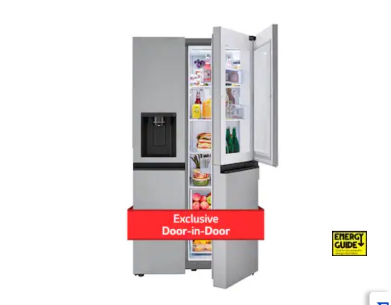 Photo 1 of LG Door in Door 27.12-cu ft Side-by-Side Refrigerator with Ice Maker 