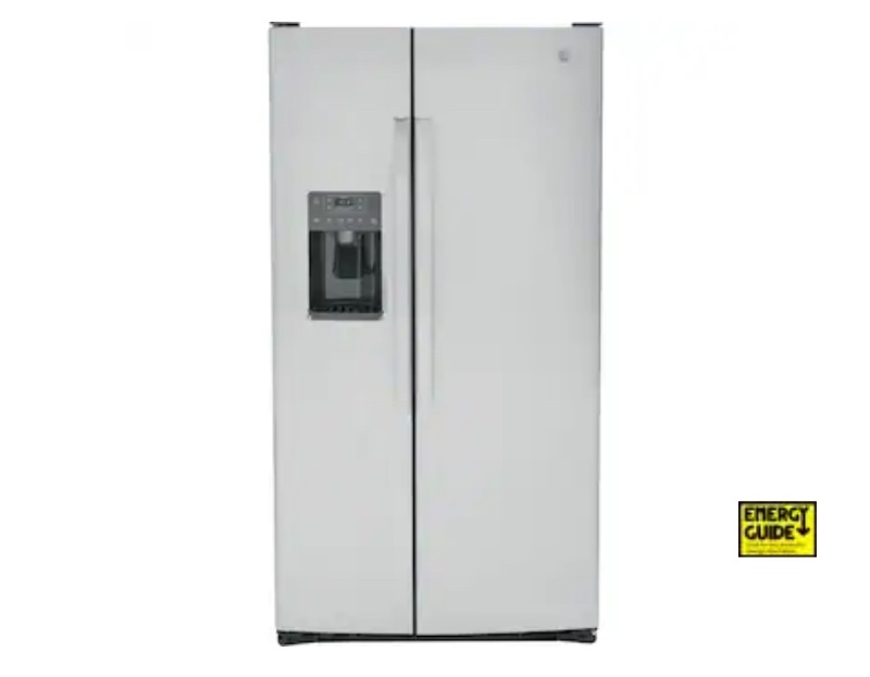 Photo 1 of GE 25.3-cu ft Side-by-Side Refrigerator with Ice Maker (Stainless Steel