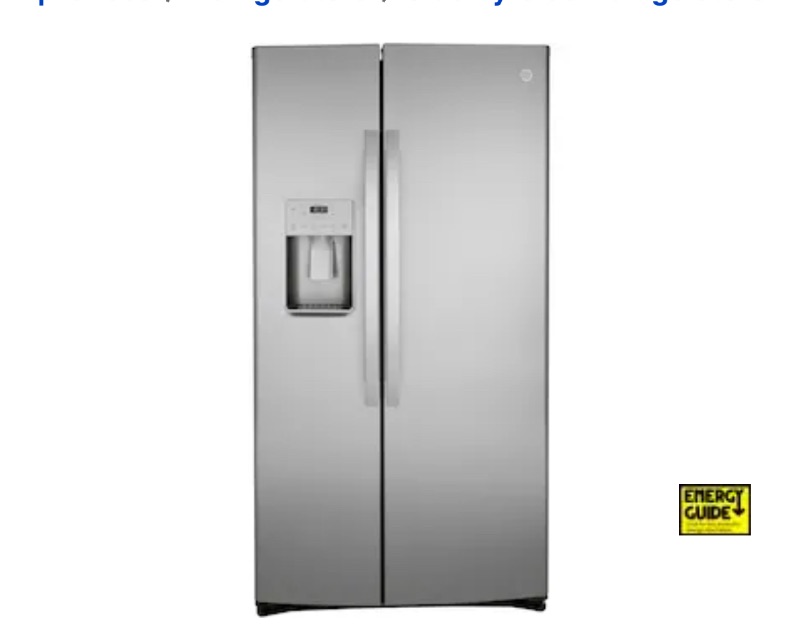 Photo 1 of GE 21.8-cu ft Counter-depth Side-by-Side Refrigerator with Ice Maker (Stainless Steel)