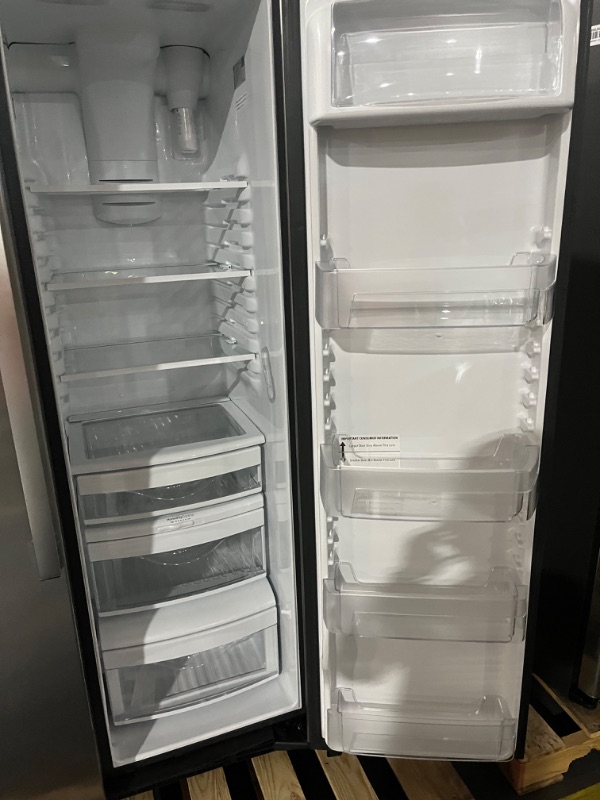 Photo 5 of GE 21.8-cu ft Counter-depth Side-by-Side Refrigerator with Ice Maker (Stainless Steel)