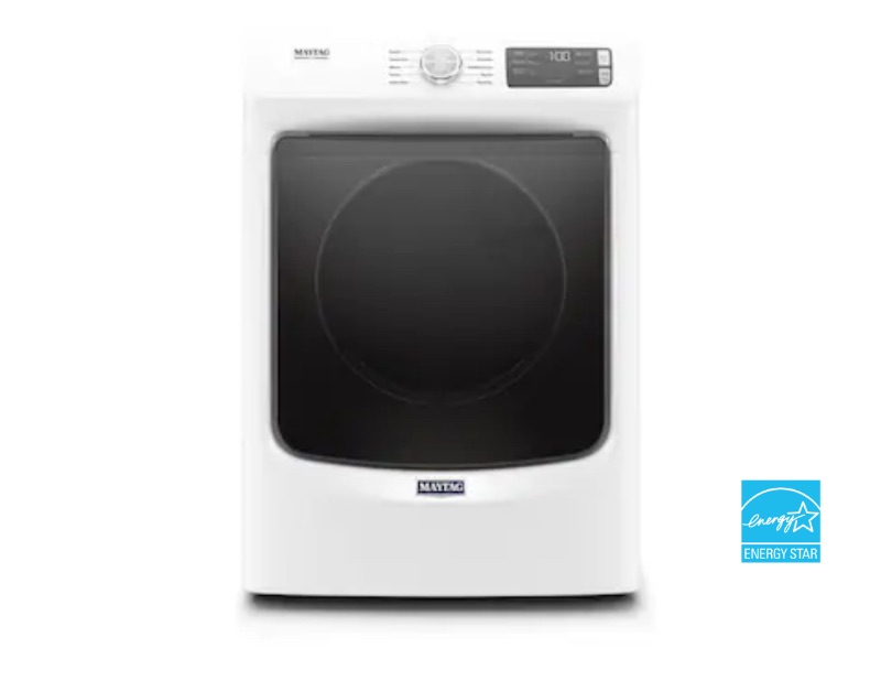 Photo 1 of Maytag 7.3-cu ft Reversible Side Swing Door Stackable Gas Dryer (White) ENERGY STAR