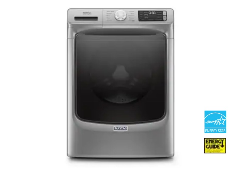 Photo 1 of Maytag 4.5-cu ft High Efficiency Stackable Steam Cycle Front-Load Washer (Metallic Slate