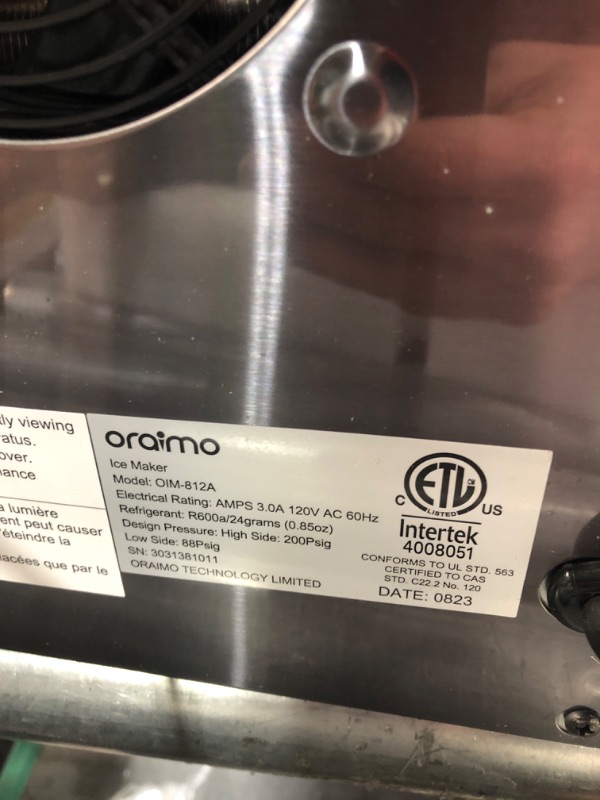 Photo 5 of Oraimo Nugget Ice Maker 812A, Ice Makers Countertop, 33 lbs/Day Chewable Ice, Time Preset on LED Display, Self-Cleaning & Auto Water Refill, Sonic Pebble Ice Machine for Party, RV, Home and Kitchen