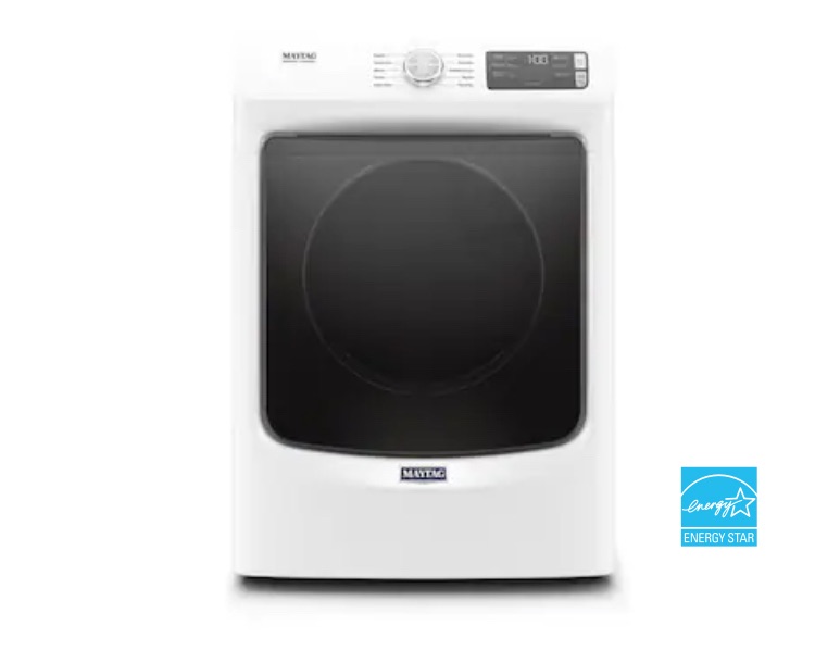 Photo 1 of Maytag 7.3-cu ft Reversible Side Swing Door Stackable Gas Dryer (White) ENERGY STAR