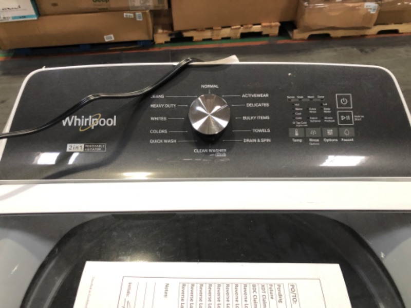 Photo 3 of * important * see clerk notes *
Whirlpool 2 in 1 Removable Agitator 4.7-cu ft High Efficiency Impeller and Agitator Top-Load Washer (White)