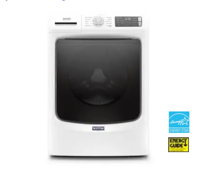 Photo 1 of Maytag 4.5-cu ft High Efficiency Stackable Steam Cycle Front-Load Washer (White) ENERGY STAR
