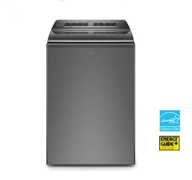 Photo 1 of Whirlpool Smart Capable w/Load and Go 5.3-cu ft High Efficiency Impeller and Agitator Smart Top-Load Washer (Chrome Shadow) ENERGY STAR