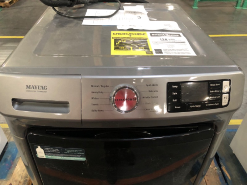 Photo 2 of Maytag 4.5-cu ft High Efficiency Stackable Steam Cycle Front-Load Washer (Metallic Slate) ENERGY STAR