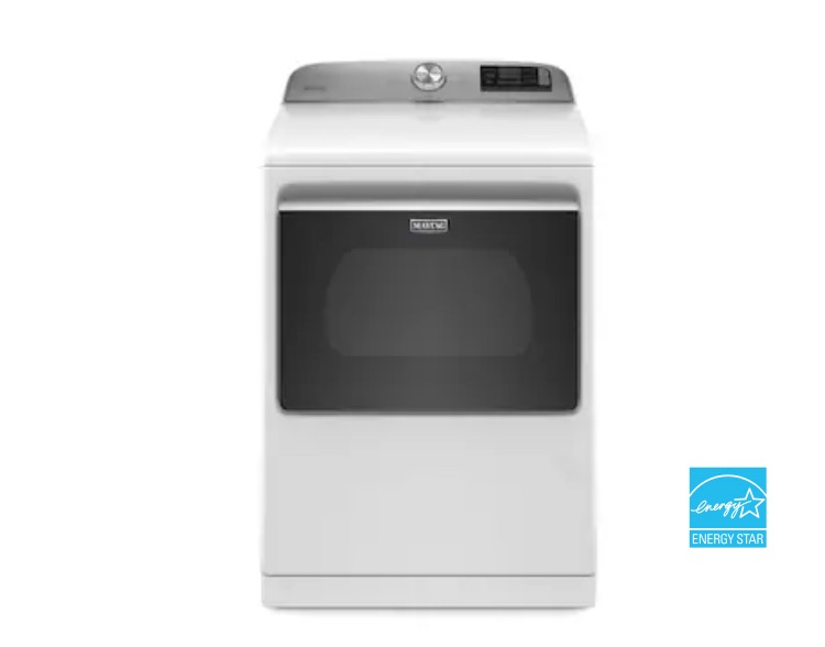 Photo 1 of Maytag Smart Capable 7.4-cu ft Hamper DoorSteam Cycle Smart Gas Dryer (White) ENERGY STAR