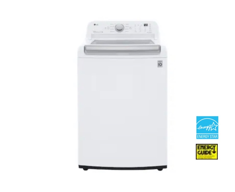 Photo 1 of LG 4.8-cu ft High Efficiency Agitator Top-Load Washer (White) ENERGY STAR