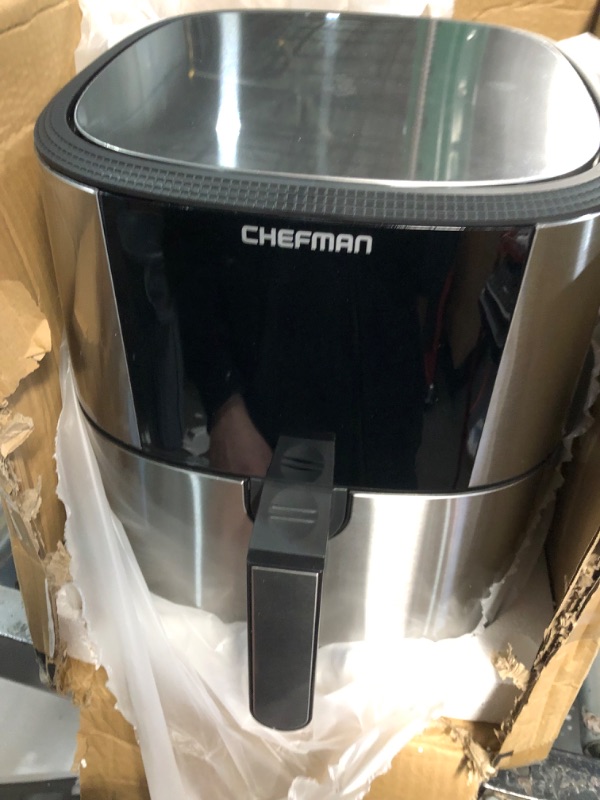 Photo 3 of ***DAMAGED - NOT FUNCTIONAL - FOR PARTS ONLY - NONREFUNDABLE - SEE COMMENTS***
CHEFMAN Large Air Fryer Max XL 8 Qt, Healthy Cooking, User Friendly, Nonstick Stainless Steel