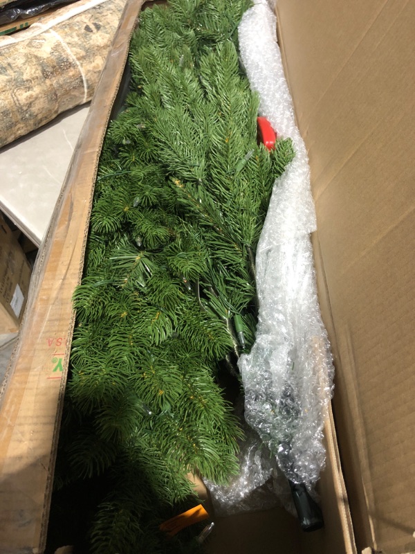 Photo 2 of * used * see images * 
National Tree Company Pre-Lit 'Feel Real' Artificial Slim Downswept Christmas Tree