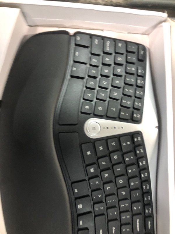 Photo 2 of Nulea Wireless Ergonomic Keyboard, 2.4G Split Keyboard with Cushioned Wrist and Palm Support, Arched Keyboard Design for Natural Typing, Compatible with Windows/Mac