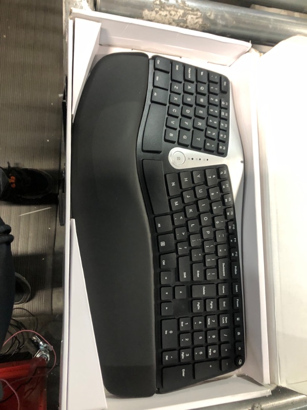 Photo 3 of Nulea Wireless Ergonomic Keyboard, 2.4G Split Keyboard with Cushioned Wrist and Palm Support, Arched Keyboard Design for Natural Typing, Compatible with Windows/Mac