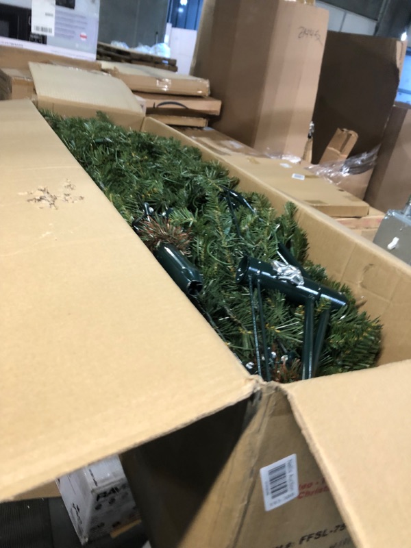 Photo 3 of ***USED - POWERS ON - UNABLE TO TEST FURTHER***
Puleo International 7.5 Foot Pre-Lit Slim Fraser Fir Artificial Christmas Tree with 500 Clear UL Listed Lights, Green