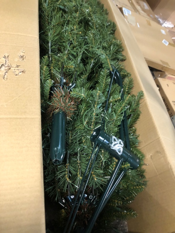 Photo 1 of ***USED - POWERS ON - UNABLE TO TEST FURTHER***
Puleo International 7.5 Foot Pre-Lit Slim Fraser Fir Artificial Christmas Tree with 500 Clear UL Listed Lights, Green