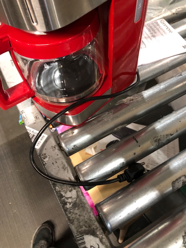 Photo 1 of Kenmore Aroma Control 12-cup Programmable Coffee Maker, Red and Stainless Steel Drip Coffee Machine, Glass Carafe, Reusable Filter, Timer, Digital Display, Charcoal Water Filter, Regular or Bold