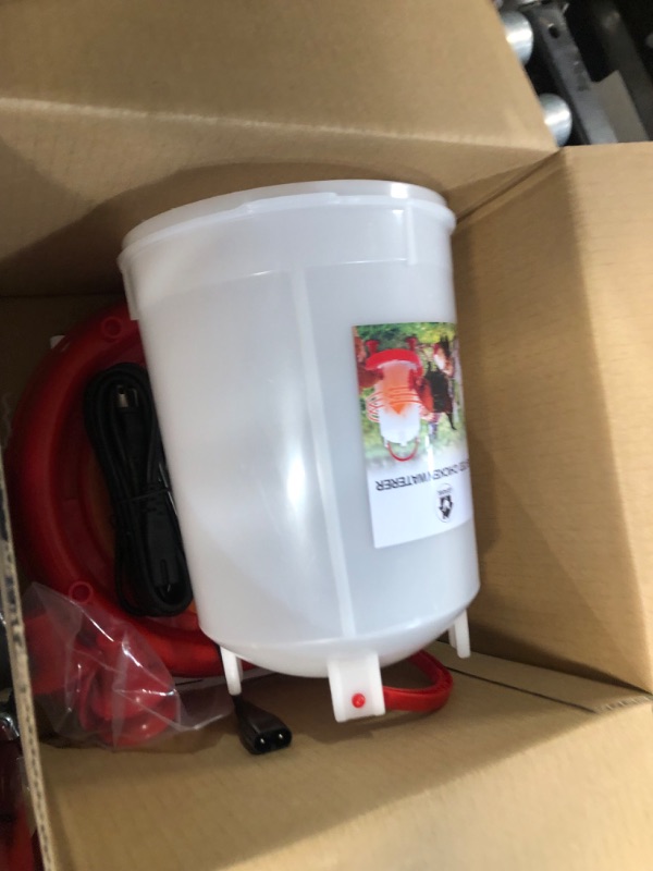 Photo 1 of GIFANK All in One Heated Chicken Waterer Heated Poultry Fountain with Leg Support 35W Constant Temperature Heated Poultry Waterer for Winter Chicken Coop Accessories 3L RED-3L